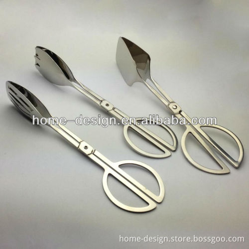 High quality Multi-function 18/10 Stainless steel scissors tong food tong for kitchen utensil